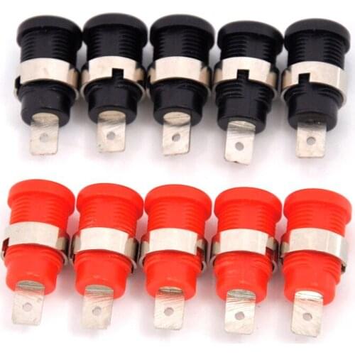 NEW 10Pcs 4mm Banana Female Jack Socket Panel Mount Binding Post Connector 2Colors