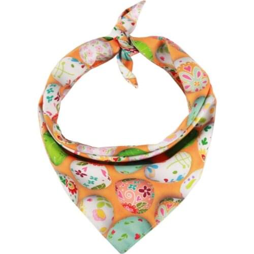 2021 New Easter Pet Dog Bandana Colorful Rabbit Bunny Egg Print Triangle Bibs Scarf Towel