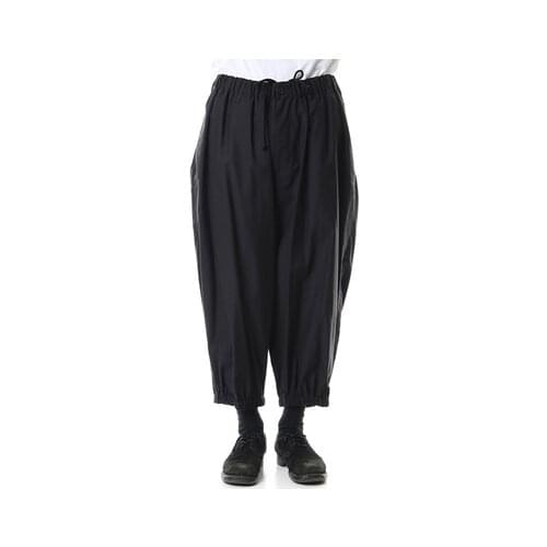 Spring new fashion trend mens casual pants nine-quarter pants loose dark wide legs