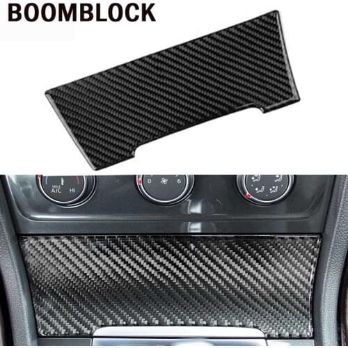 BOOMBLOCK Car Cigarette Lighter Panel Cover Carbon Fiber Accessories For Volkswagen VW Golf 7 GTI R GTE GTD MK7 2013-2017 LHD