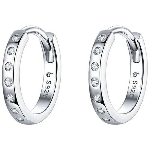 Pendientes de aro de plata de ley 925, joyería minimalista en forma de aro para mujeres