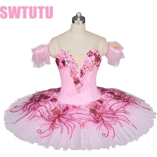 Adult pink peach ballet tutu women flower fairy ballerina tutu,light pink swan lake ballet tutu for girls BT8980