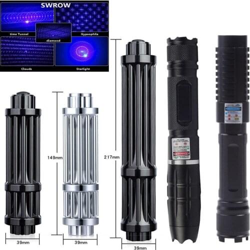 The most powerful blue laser flashlight 450nm high-power laser pointer 10000M ultra-far radiation adjustable focus burning match