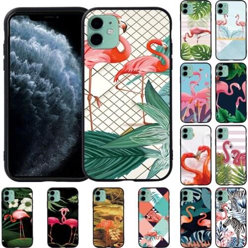 Silicone Soft Case for Apple Iphone 6/6S/6plus/6S Plus/7/8/7 Plus/8 Plus/SE/XR/11/11 PRO/11 Pro Max Flamingo Pattern Phone Cover