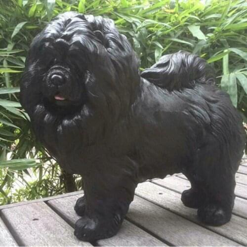 NORDIC STYLE SIMULATION ANIMAL CHOW CHOW STATUE CUTE PUPPY STATUE CREATIVE RESIN HOME DECORATION ACCESSORIES A863