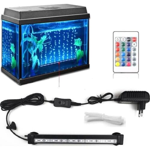 Aquarium LED Bar Light Waterproof Fish Tank Light 32/46/52CM Color Changing Underwater Lamp Aquariums Decor Lighting EU Plug