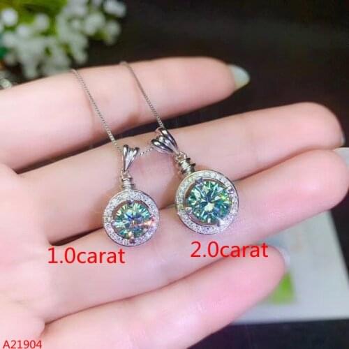 KJJEAXCMY boutique jewelry 925 sterling silver inlay 2.0carat Mosang diamond female pendant support test