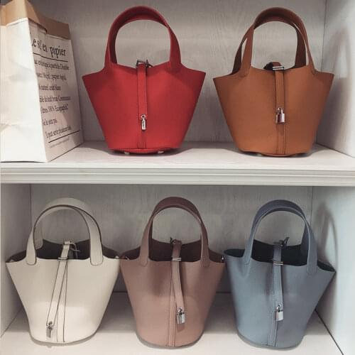 Hand Bag Women bag fashion 2021 New European and American Handbags vegetable basket bag litchi pattern simple shoulder bag