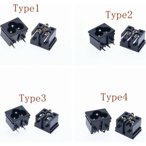 10Pcs 3 Pins IEC320 C6 Power Inlet Socket Connector AC 250V 2.5A Panel Embedded