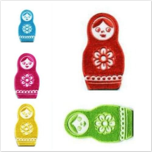 20pcs/lot Embroidery Patch Matryoshka Russian Girl Clothing Decoration Sewing Accessories Craft Diy Iron Heat Transfer Applique