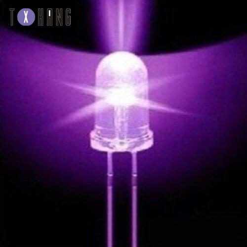 50/100/1000PCS F3 UV LED Emitting Diode 3mm Round UV Purple 390-400nm Super-Bright CLEAR