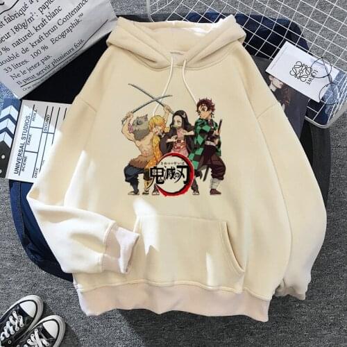 90s Demon Slayer Anime Tanjiro Nezuko Hoodie Sweatshirt Women Korean Kpop Street Style Sweatshirt girl Streetwear Sudadera Mujer