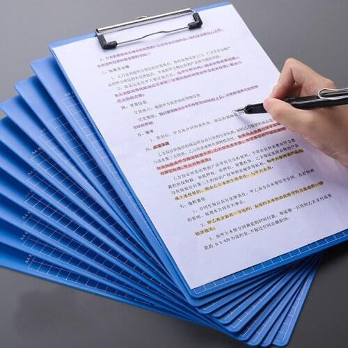 A4 Folder Board Book Clip Writing Board Student Writing Pad Hard Plastic Clip Cardboard Clip Office Use Cute Desk Accessories