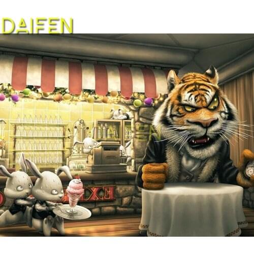 Full Round Diamond painting dangerous funk Full Square Diamond embroidery Cross stitch tiger rabbits DIY 3D Diamond mosaic tiger