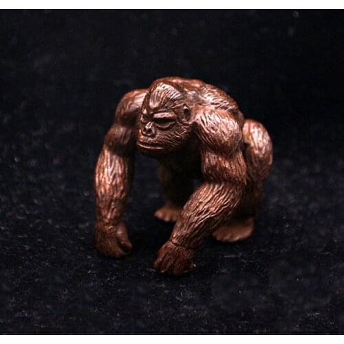 Antique Pure Copper Gorilla Statue Home Decoration Accessories Copper Strong Animal Figurine Miniature Office Desktop Ornament