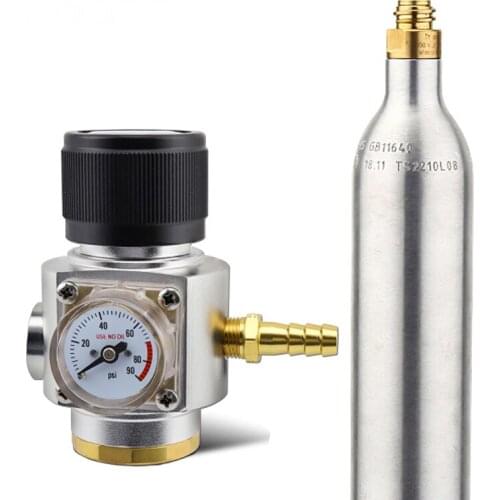 Soda Bottle Tank Cylinder with CO2 Charger Kit,2200psi 15MPA High Compressed Bottle & TR21*4 Valve Mini Regulator Beer Kegerator