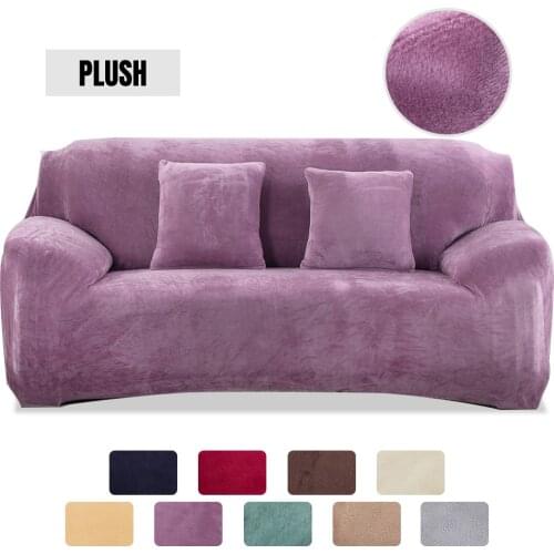 Velvet Plush Thicken Sofa Cover All-inclusive Elastic Sectional Couch Cover for Living Room Chaise Longue L Shaped Corner Covers