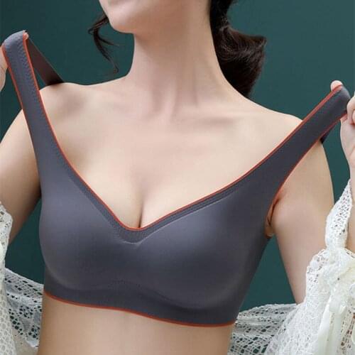 Seamless Women Latex Bra Shock-proof Running Yoga Tops Push Up Sports Bra Fitness Cooling Tank Top Soft Sleep Gathered Underwear