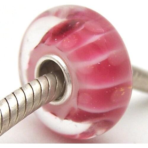 PJG2910 100% S925 Sterling Silver Beads Murano Glass beads Fit European Charms Bracelet charms diy jewelry Lampwork GlassBeads