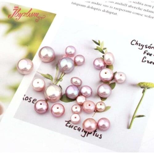 Half Drilling Purple Freshwater Pearl 3A Grade Button Beads Natural Stone Beads For Yourself DIY Earring Jewelry Fashion 5 Pair