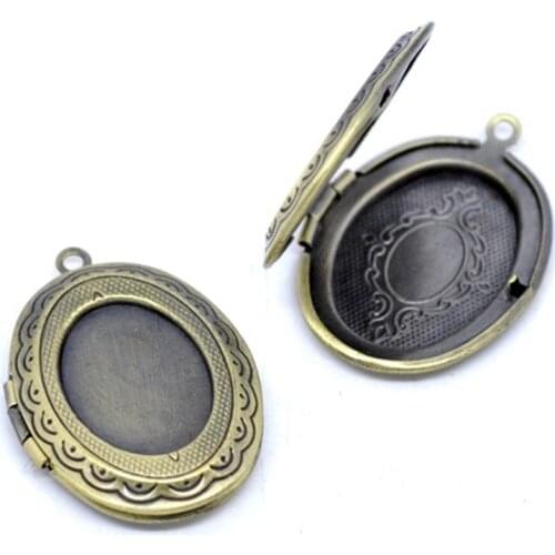 DoreenBeads 5 Bronze Tone Photo Oval Locket Frame Pendants 34x24mm (B12992)