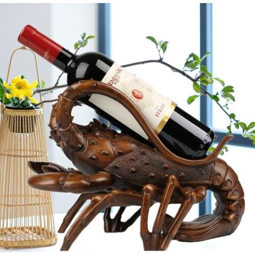European lobster red wine rack decoration creative home decoration living room bar table wine cabinet resin crafts