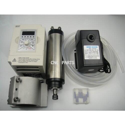 CNC milling spindle ER11 0.8KW water cooling spindle +water pump+spindle support + 1.5kw inverter+cnc engraving bits