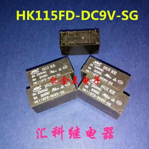 HK115FD-DC9V-SG Relay 8-pin 8A 2 groups convert 9V 9VDC