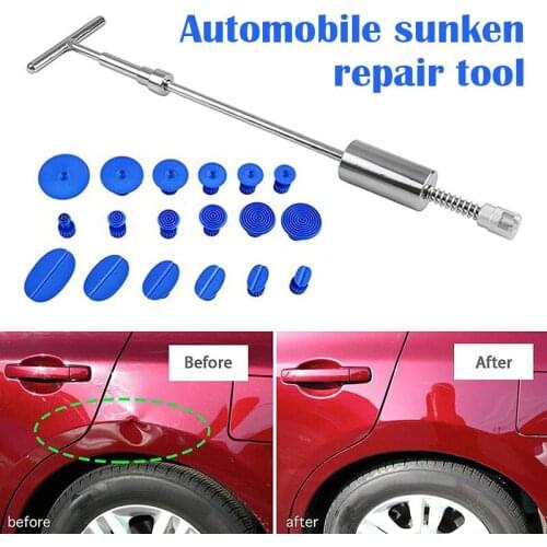 Spot 19pcs/set Auto Repair Tool Car Dent Repair Dent Puller Kit 2 in 1 Slide Hammer Reverse Hammer Tabs Set M8617