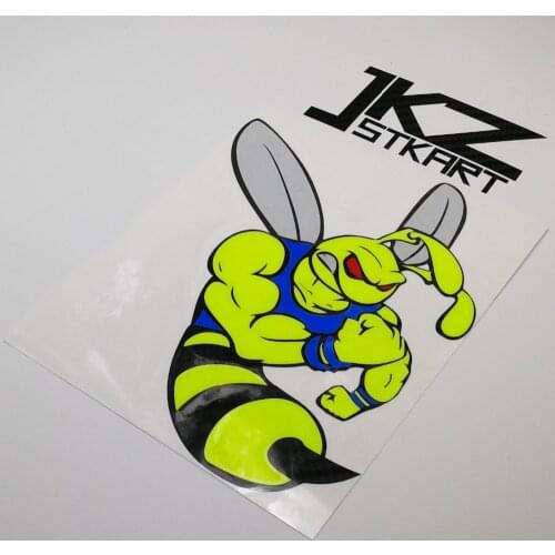 JKZ STKART Cartoon Bodybuilder Super Bee Vinyl Die Cut Stickers Decals ATV Motor Bike Truck Helmet Decorated Stickers