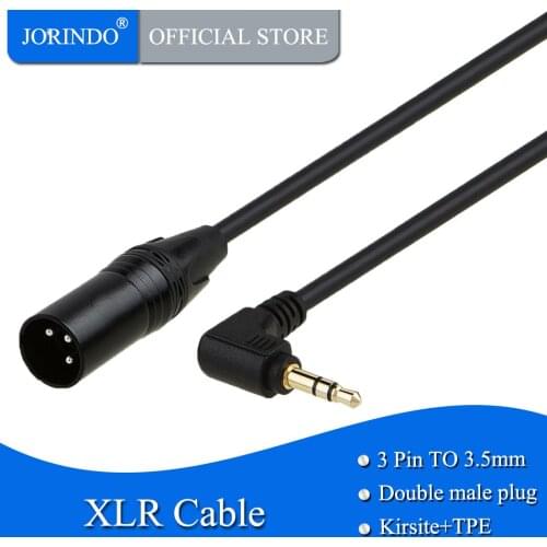 JORINDO 3.5mm (1/8 Inch) Stereo Male to XLR Male Cable, Black