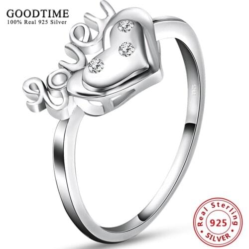 Ring Silver 925 Jewelry Ring For Women Love Shaped Zircon Heart Ring 925 Sterling Silver Jewelry Inlay Shining Zirconia GTR068