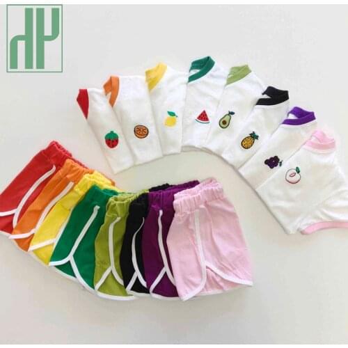 HH Kids Clothing Sets Summer Boys T-shirt Shorts Baby Girl Fruit Cute Cotton Suits Infant Tops Clothes Sets Childrens Sportwear