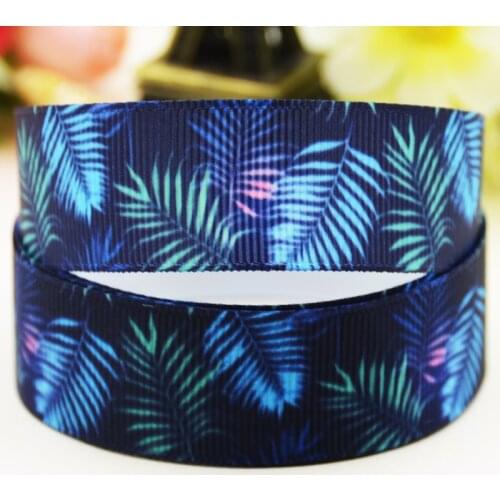 22mm 25mm 38mm 75mm leaf printed Grosgrain Ribbon party decoration 10 Yards X-03643