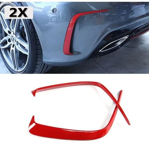 RED Rear Bumper Spoiler Canard Air Vent Cover for Mercedes-Benz W176 A Class A200 A250 A45 AMG 2013-2018