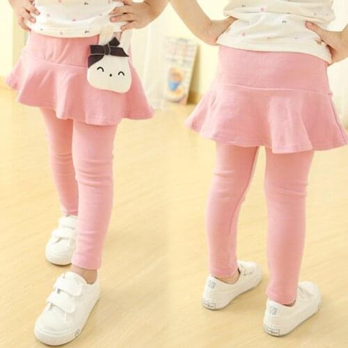 Girls Pantskirt Legging Kids Autumn Spring Cotton Clothes Trousers Children Pants for Baby Girl Leggings 90~130 rabbit wave