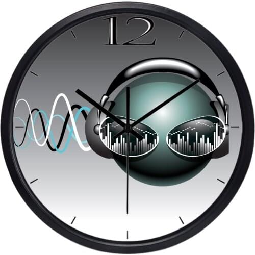 Music creative head wall clock modern design