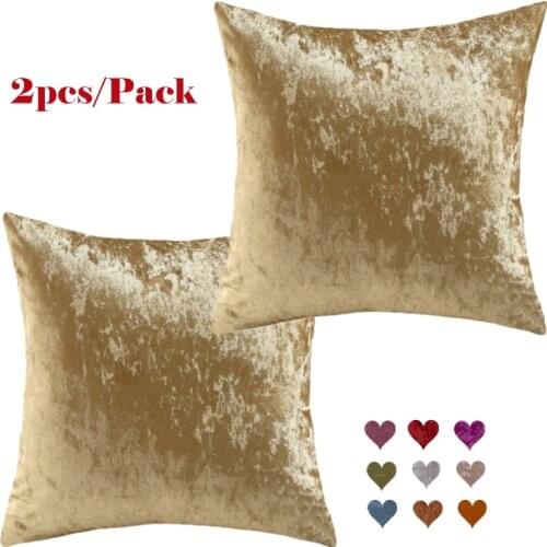 2Pcs/Pack Summer Fashion Ice Velvet Cushion Cover 45x45cm Soft Sofa Throw Pillow Cover Decorative Pillow Cases
