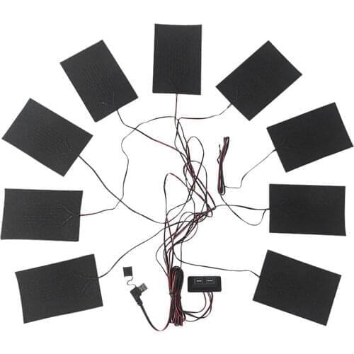 9 In 1 USB Electric Clothes Heater Pad With 3 Gear Adjustable Temperature Electric Heating Sheet Heating Warmer Pad For Vest