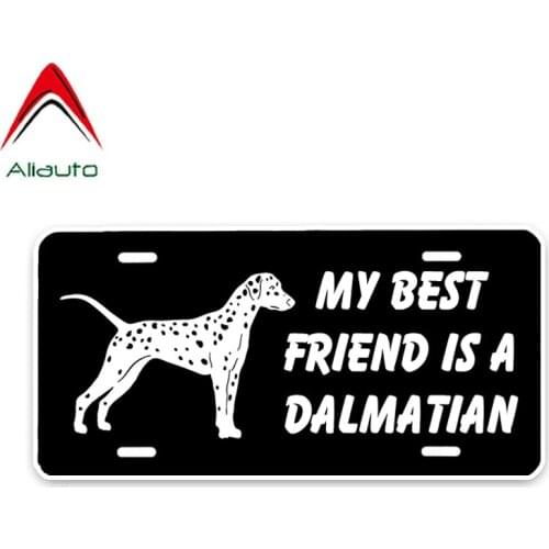 Aliauto My Best Friend Is A Dalmatian Dog Personality Sunscreen Waterproof PVC Sticker Decal Car Accessories,15cm*7cm