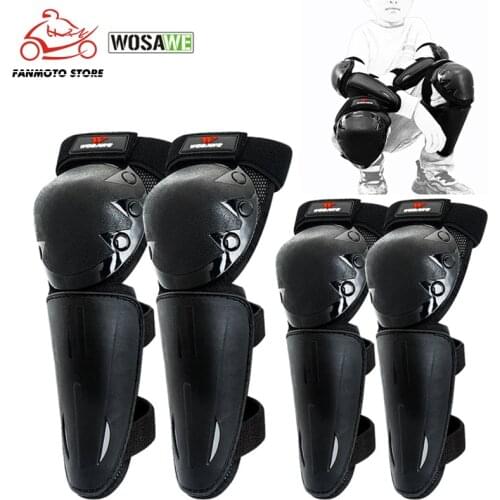 WOSAWE Child Hard Shell Cycling Motorcycle Elbow and Knee Pads Guards Set Snowboard Skiing Brace Support Outdoor Protective Kits