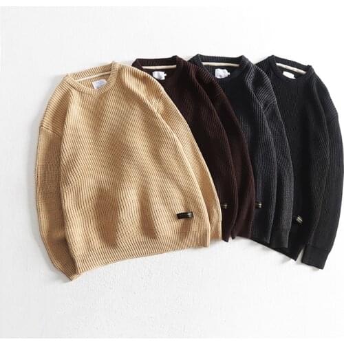 Obrix Fashionable Soft Autumn Winter Regular Fit Male Pullover Solid Color O-Neck Sweater For Men