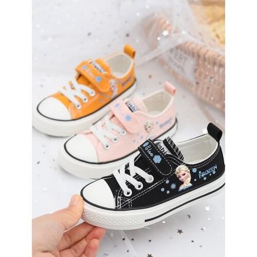 Disney girls frozen princess canvas shoes non-slip soft bottom sports casual shoes for girl gift