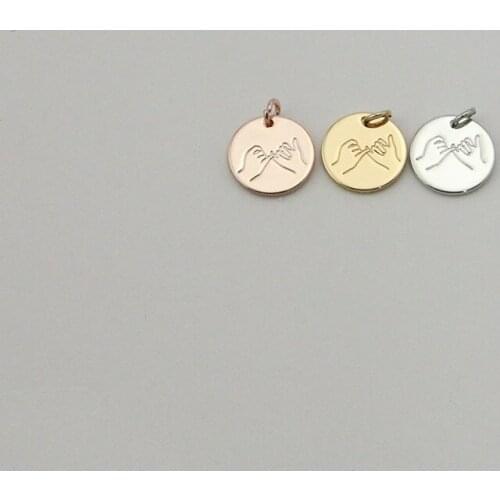 Personalize Sign Language Pendant Women Men pinky swear Hand Gesture Pendant Jewelry Accessories