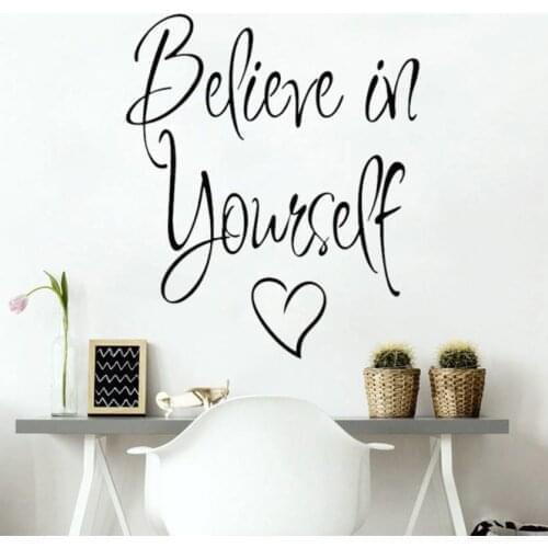 Drop Shipping Believe In Yourself Wall Decal Art Vinyl Stickers Kids Room Nature Decor Removable Decor Wall Decals