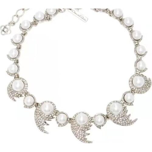 2021 Amybaby Luxury Fashion Vintage Crystal Pearls Womens Necklace Stud Earring Jewelry For Party