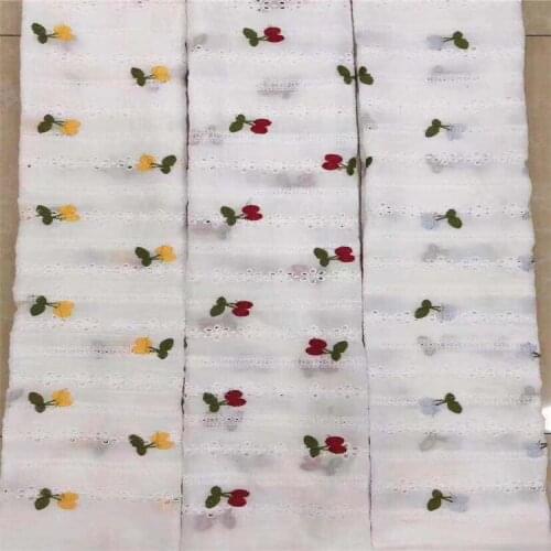 Mesh Multi-Color Cherry Embroidery Lining Womens and Childrens Clothing Skirt Wedding Dress Embroidery Fabrics