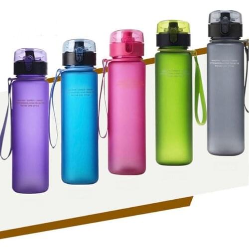 Frosted Style Sports Water Bottle Portable Tour Hiking Kettle With Lid 400ml 560ml 1 Pcs Drink Bottles High Quality Student Cup