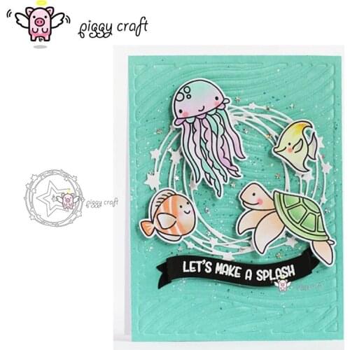 Piggy Craft metal cutting dies cut die mold New 4Pcs Star circle ring Scrapbook paper craft album card punch knife art cutter