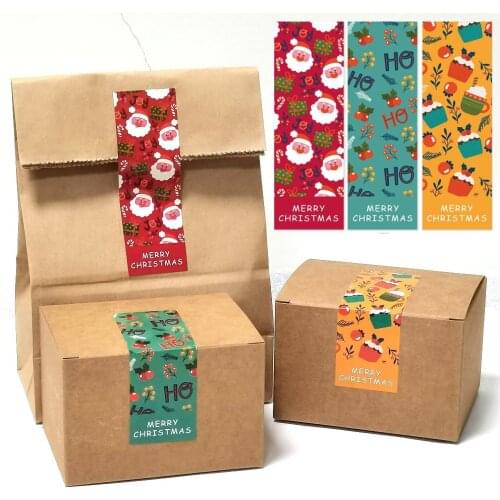 10sheets Merry Christmas Label Stickers Christmas Santa Stickers for Business Package Holiday Presents Envelope Bag Decor 3*9cm